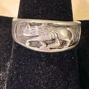 Sterling Silver Wolf Ring Size 9